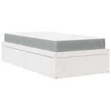 Bed with Mattress White 90x190 cm Single Solid Wood Pine 3281956