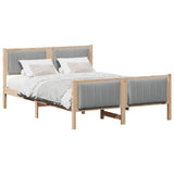 Bed frame Brown and light grey 140 x 200 cm Solid pine wood 3394318