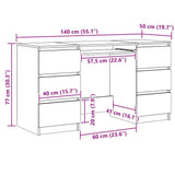 Writing Desk Artisan Oak 140x50x77 cm Engineered Wood 855961