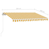 Manual Retractable Awning with LED 350x250 cm Yellow and White 3069523
