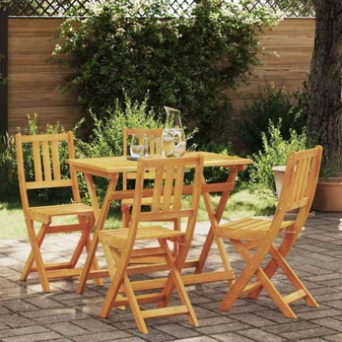 Garden Bistro Set Folding 5 pcs Brown Solid acacia wood 3324837