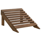 Garden Chair with Ottoman Wood Brown 45701