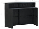 5 Piece Garden Bar Set with Cushions Poly Rattan Black 3095423