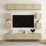 8 Piece TV Cabinet Set Sonoma Oak Engineered Wood 3078964