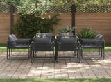 Garden Dining Set 9 pcs Black Steel 3335883