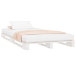 ZNTS Pallet Bed without Mattress White 100x200 cm Solid Wood 821383