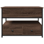 ZNTS Coffee Table Brown Oak 70x50x50 cm Engineered Wood and Metal 845385