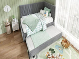 Upholstered Bed Daybed with Pull-Out Bed, 3FT Single Sofa Bed 90 x 190 cm, Ottoman Bed Trundle Beds N601P377081G