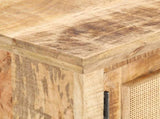 Coffee Table 90x50x35 cm Solid Mango Wood and Natural Cane 289089