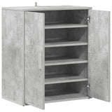 Shoe Cabinet Concrete Grey 60x35x70 cm Engineered Wood 808922