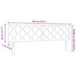 ZNTS LED Headboard Diamond Blocks Design Black 180 cm Fabric 3338241