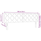 ZNTS LED Headboard Diamond Blocks Design Black 180 cm Fabric 3338241