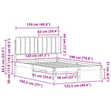 Bed Frame with Upholstered Headboard Black 120 x 190 cm 878066