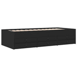 Daybed with Drawers without Mattress Black 100x200 cm 3280868