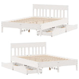 Bed Frame without Mattress White 140x200 cm Solid Wood Pine 3301867