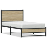 Metal Bed Frame without Mattress Sonoma Oak 75x190 cm Small Single 4007876