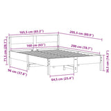Bed Frame without Mattress White 160x200 cm Solid Wood Pine 842743