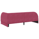 Corner Bed Frame with Headboard Wine red 90 x 200 cm Velvet 42016650