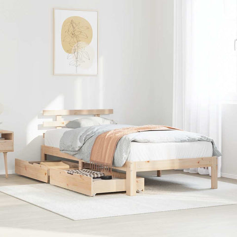 Bed Frame with Drawers without Mattress 75x190 cm Small Single 3301994