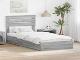 Storage Bed with Drawer Grey Sonoma 90 x 190 cm Engineered Wood 3411603