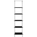 6-Tier Shelf Black 40x40x160 cm Tempered Glass 249512