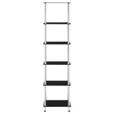 6-Tier Shelf Black 40x40x160 cm Tempered Glass 249512