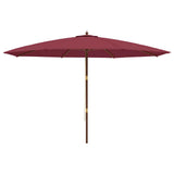 Garden Parasol with Wooden Pole Bordeaux Red 400x273 cm 363179
