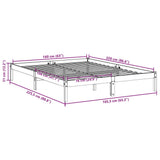 Extra Long Bed Frame without Mattress White 160x220 cm Solid Wood Pine 852423