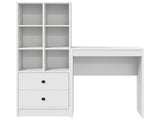 Desk with Drawer with Shelf with Storage 2 pcs White 3337297