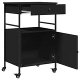 Kitchen Trolley Black 56x43x89.5 cm Engineered Wood 842391