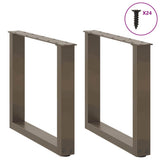 Coffee Table Legs U-Shaped 2 pcs Natural Steel 50x cm Steel 4013159