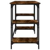 Desk Smoked Oak 140x50x75 cm Metal and Engineered Wood 845328