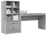 Desk with Drawer with Shelf with Storage 2 pcs Grey Sonoma 3337334