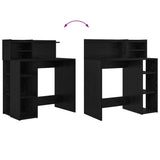 Desk with Shelf Black Oak 90 x 48 x 101.5 cm Engineered Wood 869523