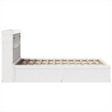 Bed Frame without Mattress White 135x190 cm Double Solid Wood Pine 3323510