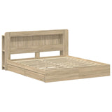 Bed Frame with Storage Sonoma Oak 180 x 200 cm Engineered Wood 3433688