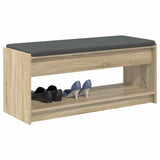 Hall Bench with Cushion with Shelf Sonoma Oak 103 x 38 x 45 cm 891586