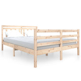 Bed Frame without Mattress Double Solid Wood 3100629