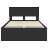Bed Frame with Headboard Black 120 x 123 cm Engineered Wood 3408873