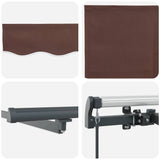 Manual Retractable Awning with LEDs Brown 500x300 cm 3310217