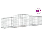 Arched Gabion Baskets 17 pcs 300x50x60/80 cm Galvanised Iron 3146678