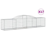 Arched Gabion Baskets 17 pcs 300x50x60/80 cm Galvanised Iron 3146678