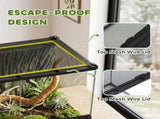Reptile Glass Terrarium with Stone Background, Front Ventilation, Escape-Proof Knob Lock, 50 x 30 x T3398P548050