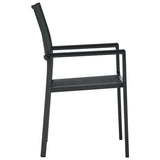 Garden Dining Set Black Powder-coated Steel Large Light Weight 3099268