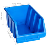 Stacking Storage Bins 20 pcs Blue Plastic 146285