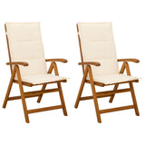 Reclining Garden Chairs 2 pcs Natural Solid Acacia Wood 42041427