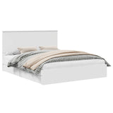 Storage Bed with Headboard White 160 x 200 cm Engineered Wood 3411187