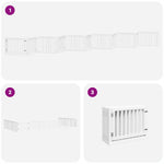 Dog Gate with Door Foldable 12 Panels White 960 cm Poplar Wood 3155676