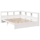 Bookcase Bed without Mattress White 150x200 cm Solid Wood Pine 3324351