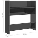 Wall Shoe Cabinets 4 pcs High Gloss Grey 60x18x60 cm Engineered Wood 806740